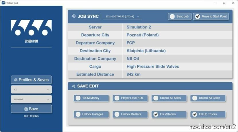 ETS2 Mod: ETS666 Tool 1.47 (Featured)