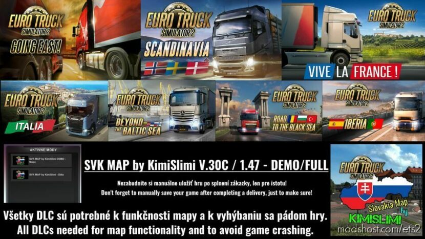 ETS2 Mod: SVK Map By Kimislimi V.30C / 1.47 – Demo / Latest! (Featured)