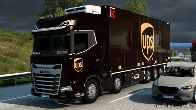 ETS2 DAF Mod: Skin DAF 2021 Tandem UPS By Rodonitcho Mods 1.43-1.47 (Featured)