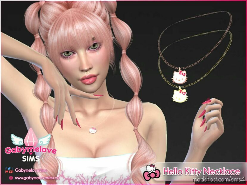 Sims 4 Accessory Mod: Hello Kitty Necklace for woman (Featured)