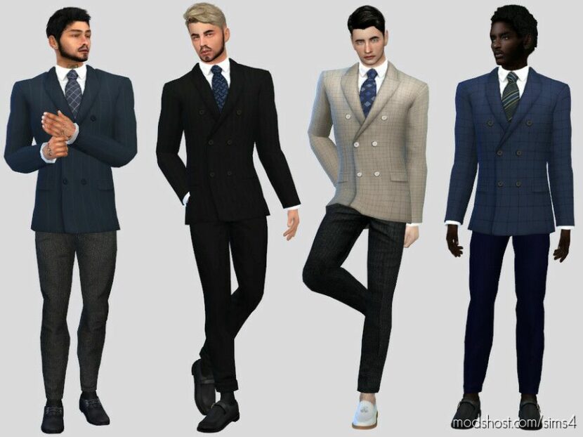 Sims 4 Male Clothes Mod: Caleb Coat Suit (Featured)