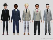 Sims 4 Male Clothes Mod: Caleb Coat Suit (Image #2)