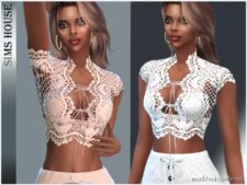 Sims 4 Adult Clothes Mod: Lace Cropped Top (Featured)