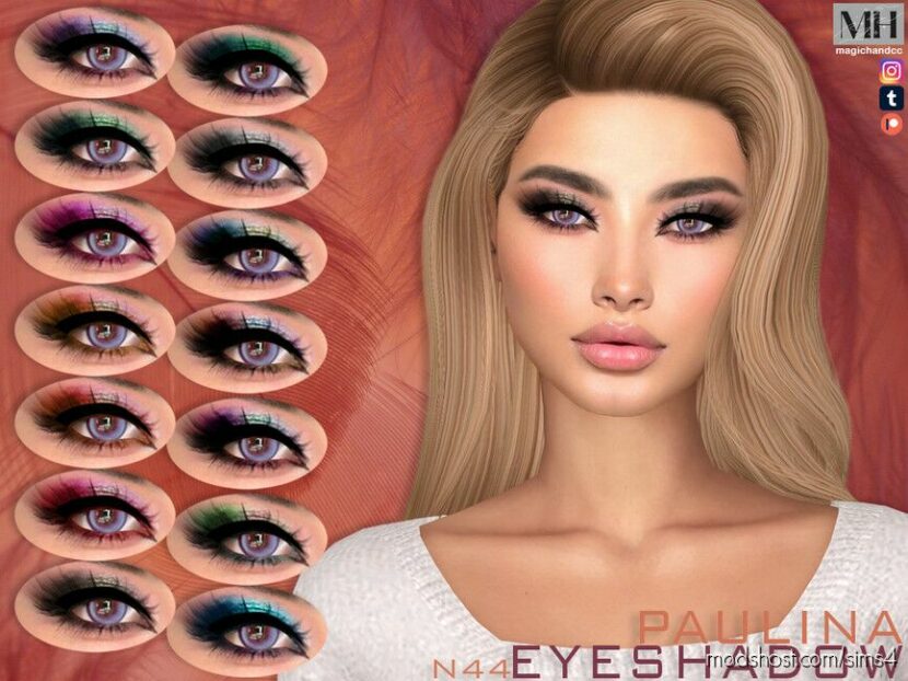 Sims 4 Eyeshadow Makeup Mod: Paulina Eyeshadow N44 (Featured)