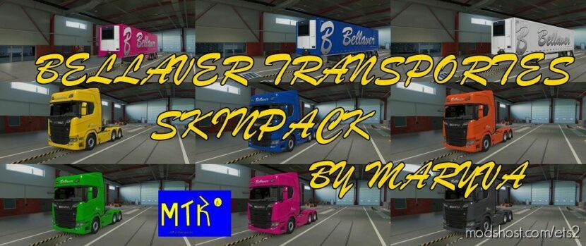 ETS2 Scania Mod: Bellaver Transportes Skinpack 2.0 (Featured)