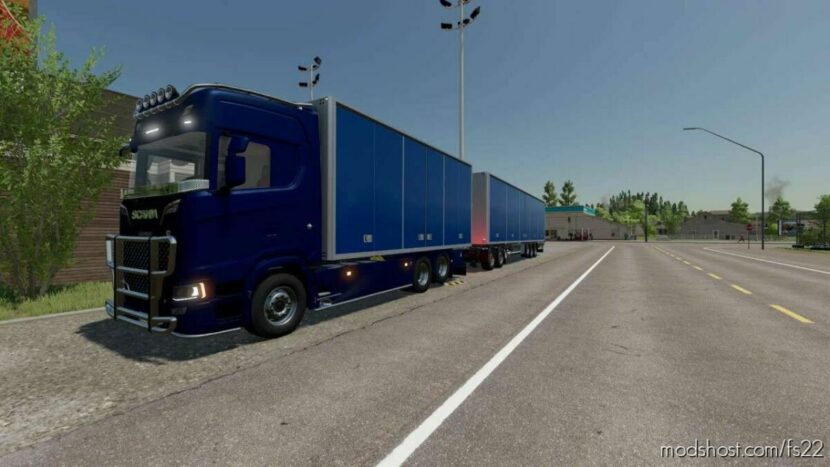 FS22 Scania Truck Mod: With Sidedoors Trailer (Featured)