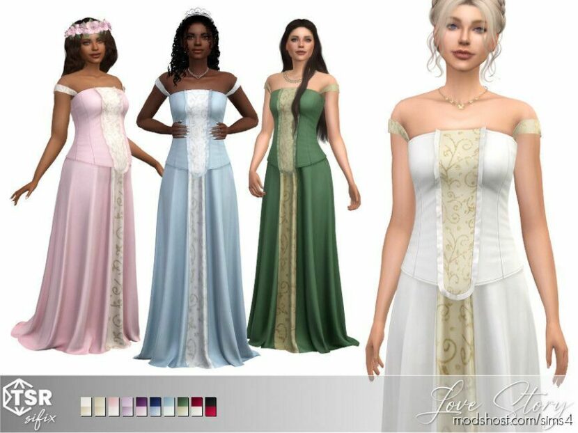 Sims 4 Elder Clothes Mod: Love Story Gown (Featured)