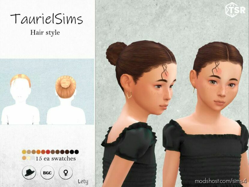 Sims 4 Female Mod: Lety-Hairstyle (Children) (Featured)