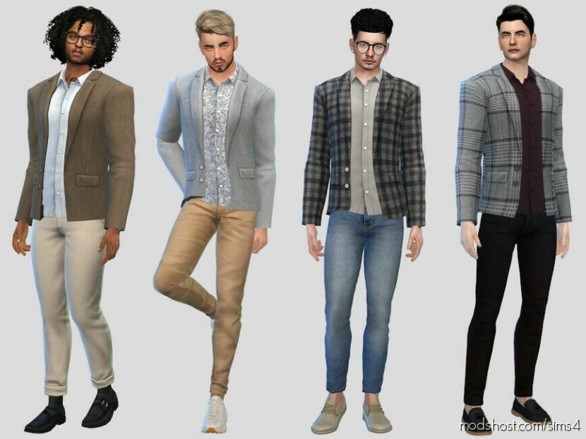 Sims 4 Adult Clothes Mod: Elbow Patch Blazer (Featured)