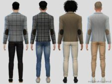 Sims 4 Adult Clothes Mod: Elbow Patch Blazer (Image #2)