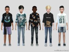 Sims 4 Kid Clothes Mod: Graphic Sweat Hoodie Boys (Featured)