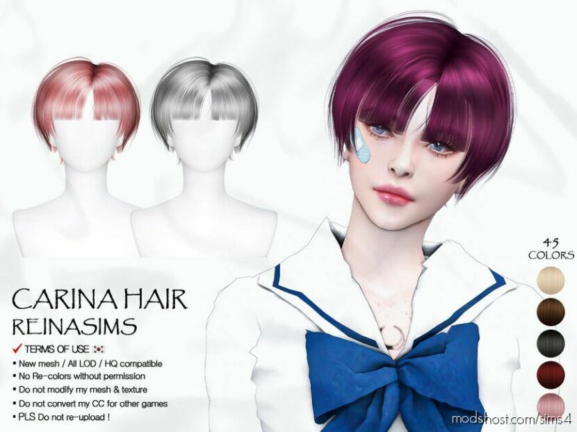 Sims 4 Female Mod: Carina Hair (Featured)