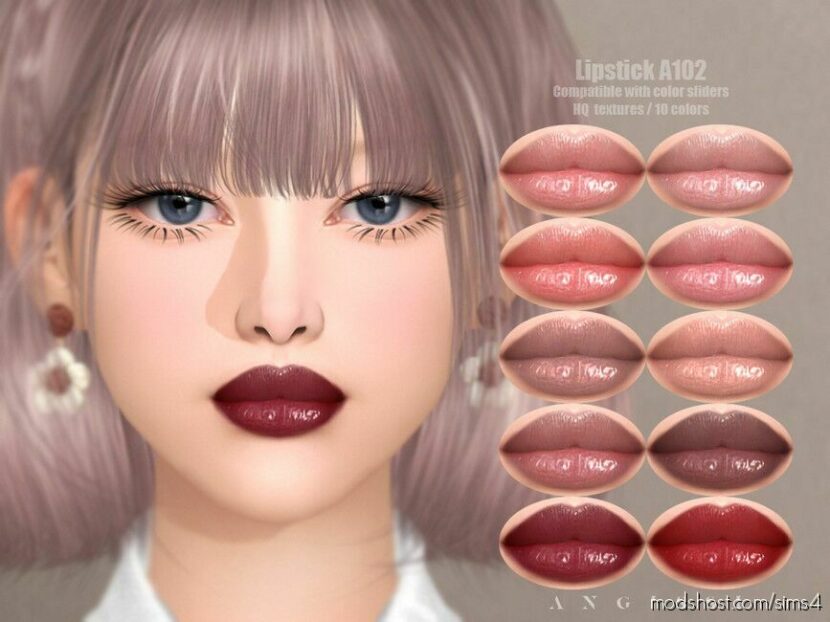 Sims 4 Lipstick Makeup Mod: A102 (Featured)