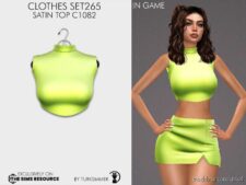 Sims 4 Teen Mod: Clothes SET265 – Satin TOP C1082 (Image #2)