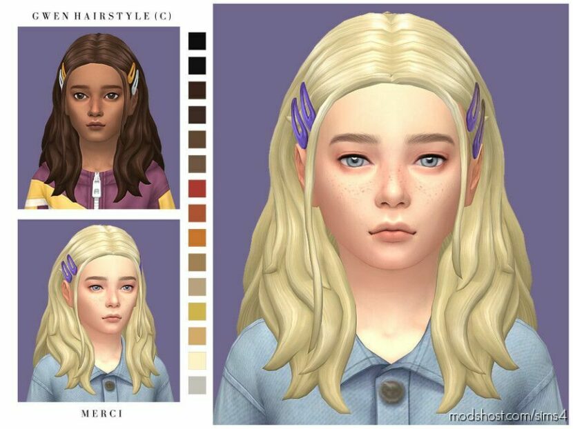 Sims 4 Female Mod: Gwen Hairstyle For Child (Featured)