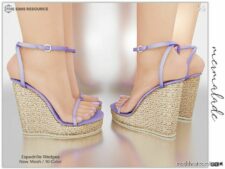 Sims 4 Female Shoes Mod: Espadrille Wedges S172 (Featured)