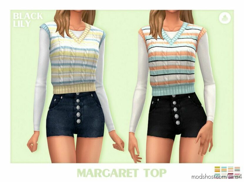 Sims 4 Everyday Clothes Mod: Margaret TOP (Featured)