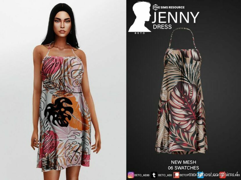 Sims 4 Teen Clothes Mod: Jenny (Dress) (Featured)