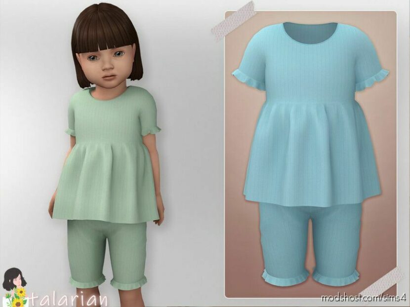 Sims 4 Kid Clothes Mod: Josie TOP And Shorts SET (Featured)