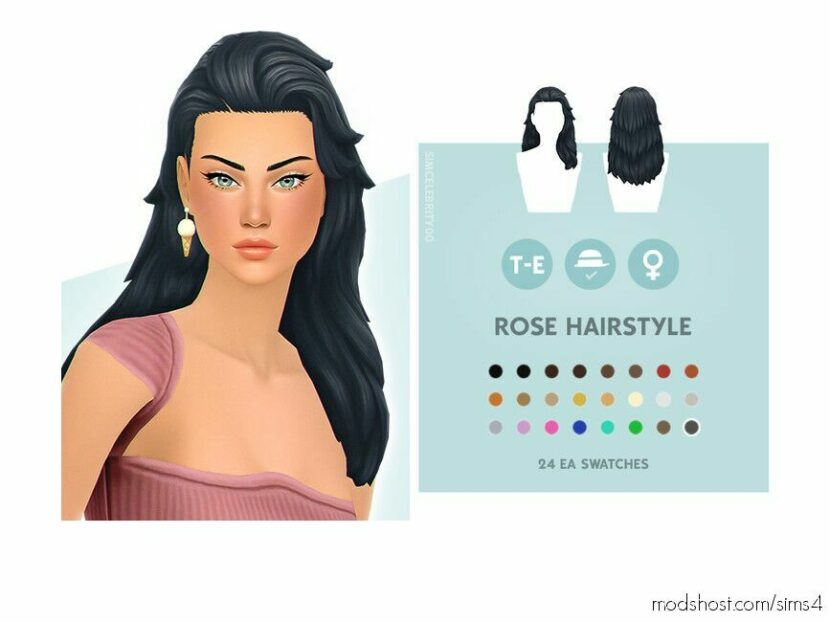 Sims 4 Female Mod: Rose Hairstyle (Featured)