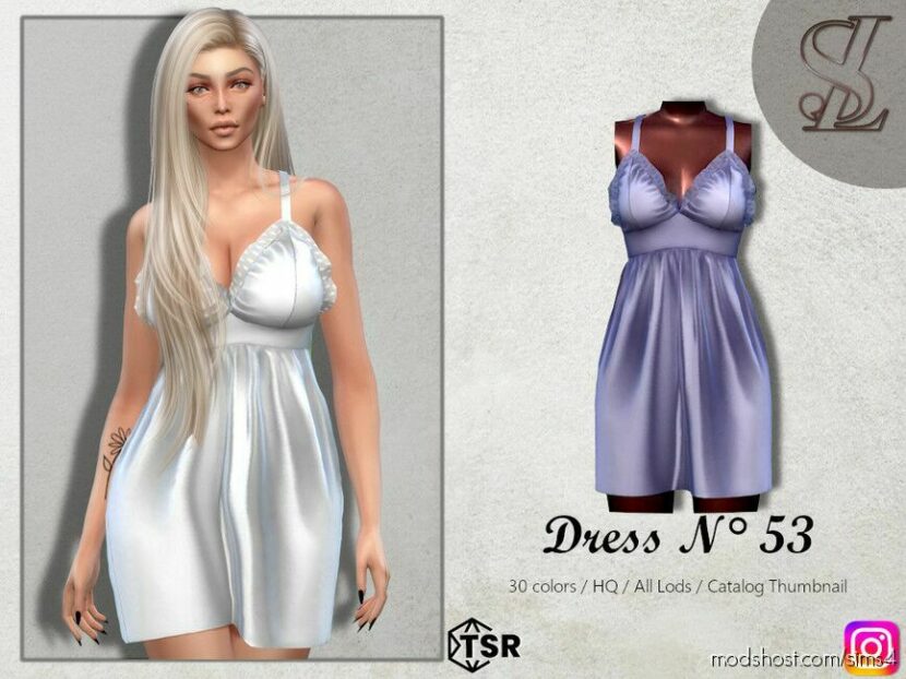 Sims 4 Sleepwear Clothes Mod: Sl_Dress_53 (Featured)