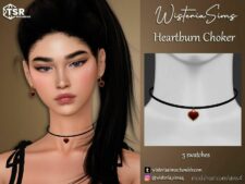 Sims 4 Female Accessory Mod: Heartburn Choker (Featured)