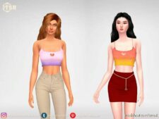 Sims 4 Everyday Clothes Mod: Gradient Heart Knitted TOP (Image #2)