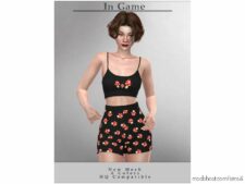 Sims 4 Adult Clothes Mod: Chordoftherings Pajama Crop TOP T-421 (Image #2)