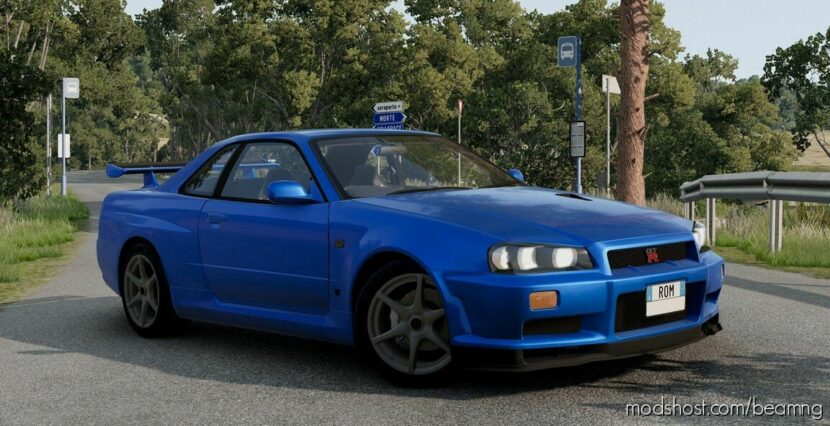 BeamNG Nissan Car Mod: Skyline R34 V2.2 0.28 (Featured)