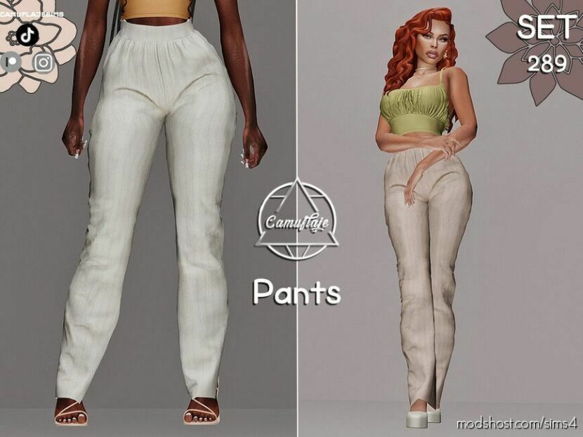 Sims 4 Teen Clothes Mod: SET 289 – Vacay Ready Pants (Featured)