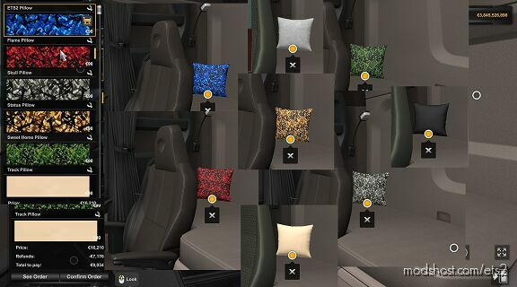 ETS2 Part Mod: NEW Pillows For ALL Truck 1.47 (Featured)