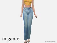 Sims 4 Elder Clothes Mod: Slim FIT Split Jean (Image #2)