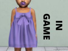 Sims 4 Kid Clothes Mod: Ribbon Dress (Infant) (Image #2)