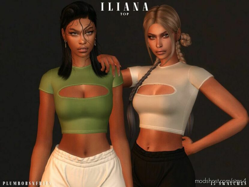 Sims 4 Elder Clothes Mod: Iliana TOP (Featured)