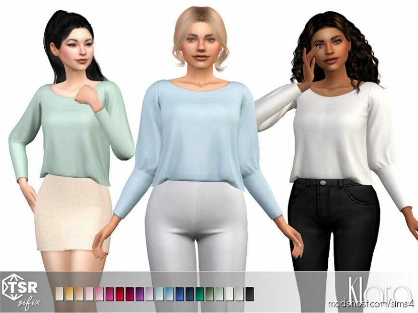 Sims 4 Elder Clothes Mod: Klara TOP (Featured)