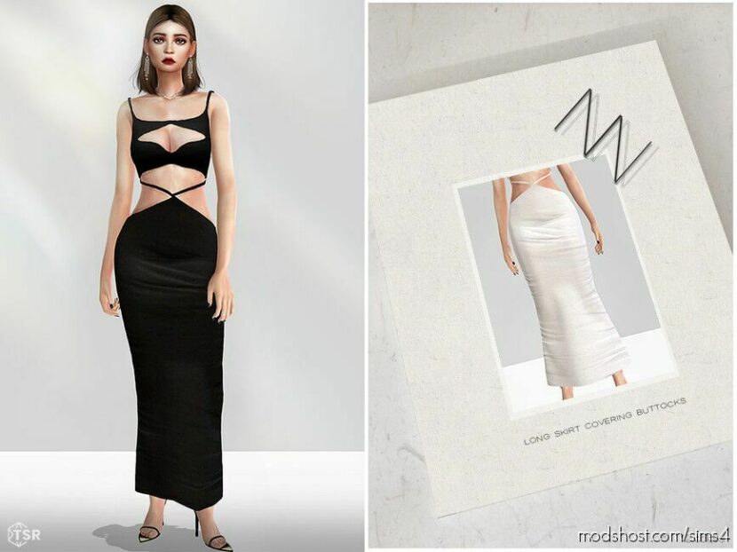 Sims 4 Everyday Clothes Mod: Long Skirt Covering Buttocks (Featured)