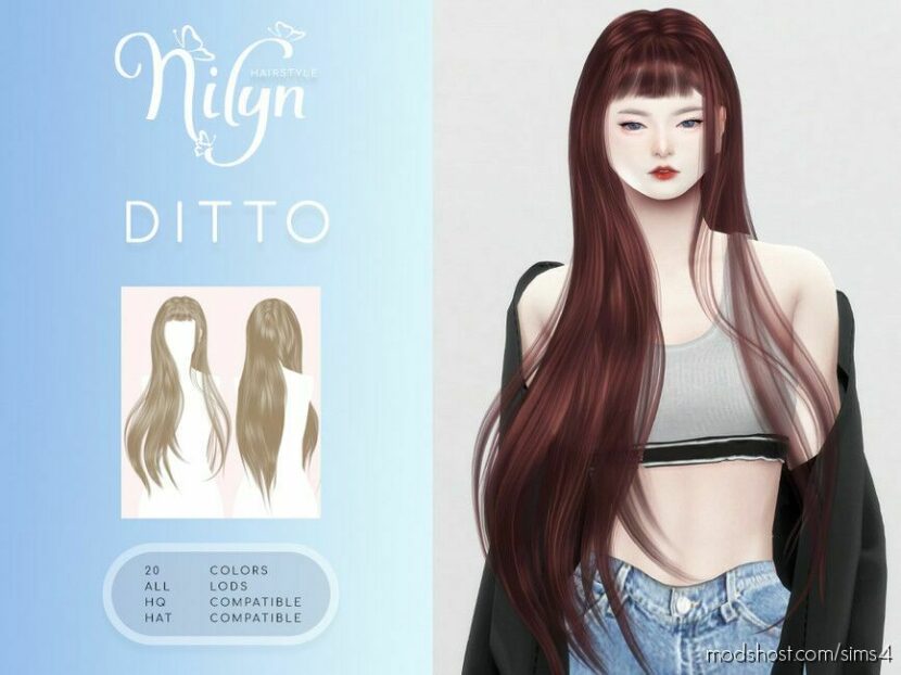 Sims 4 Female Mod: Ditto Hair – NEW Mesh (Featured)