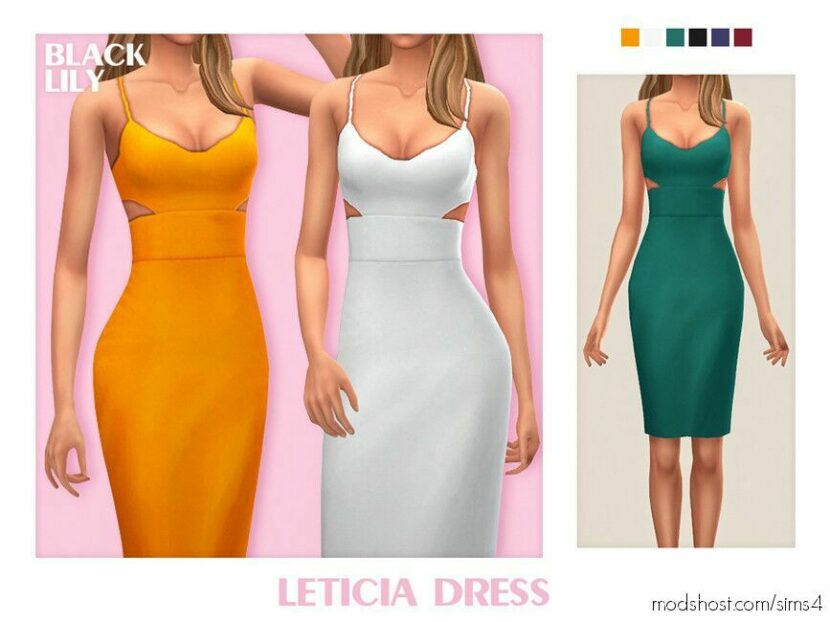 Sims 4 Formal Clothes Mod: Leticia Dress (Featured)