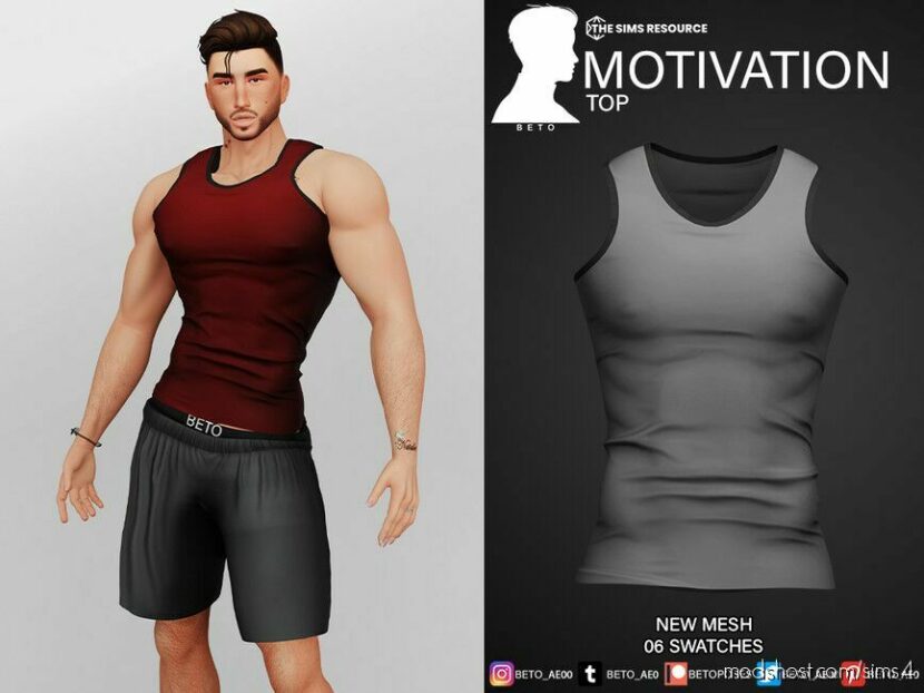 Sims 4 Everyday Clothes Mod: Motivation (TOP) (Featured)