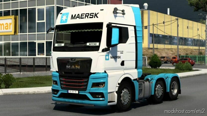 ETS2 MAN Mod: Skin Maersk MAN TGX 2020 By Rodonitcho Mods 1.47 (Featured)