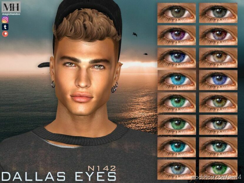 Sims 4 Mod: Dallas Eyes N142 (Featured)