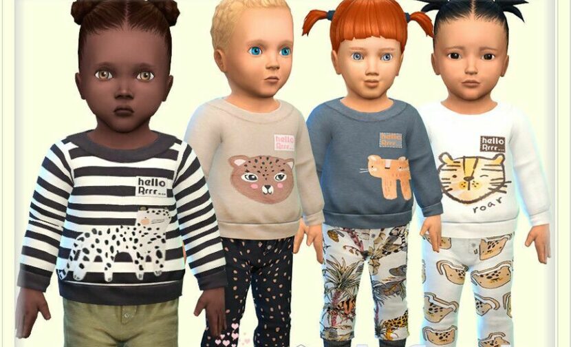 Sims 4 Male Clothes Mod: Shirt Rrrr Infant (Featured)