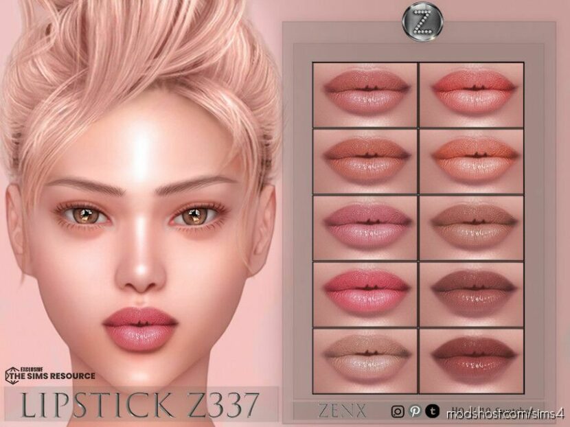 Sims 4 Female Makeup Mod: Lipstick Z337 (Featured)