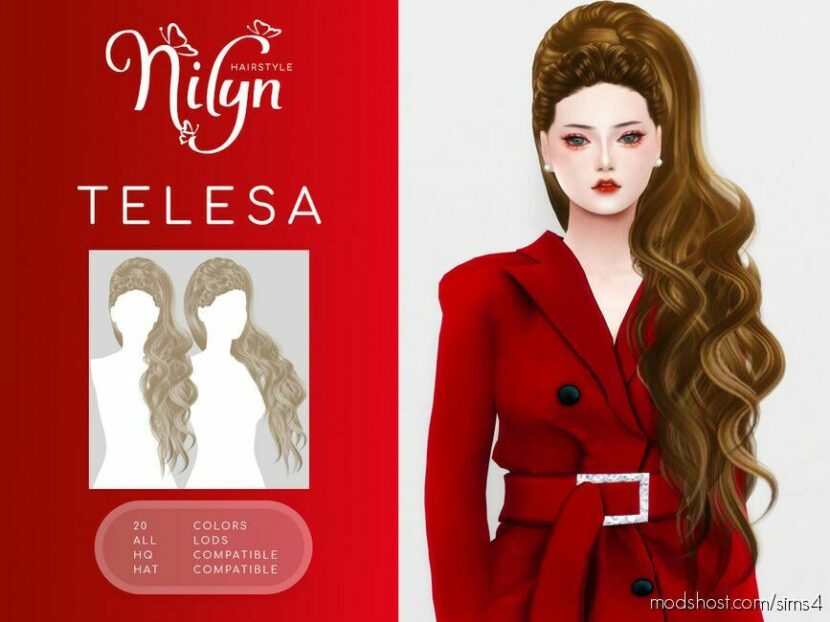 Sims 4 Female Mod: Telesa Hair – NEW Mesh (Featured)