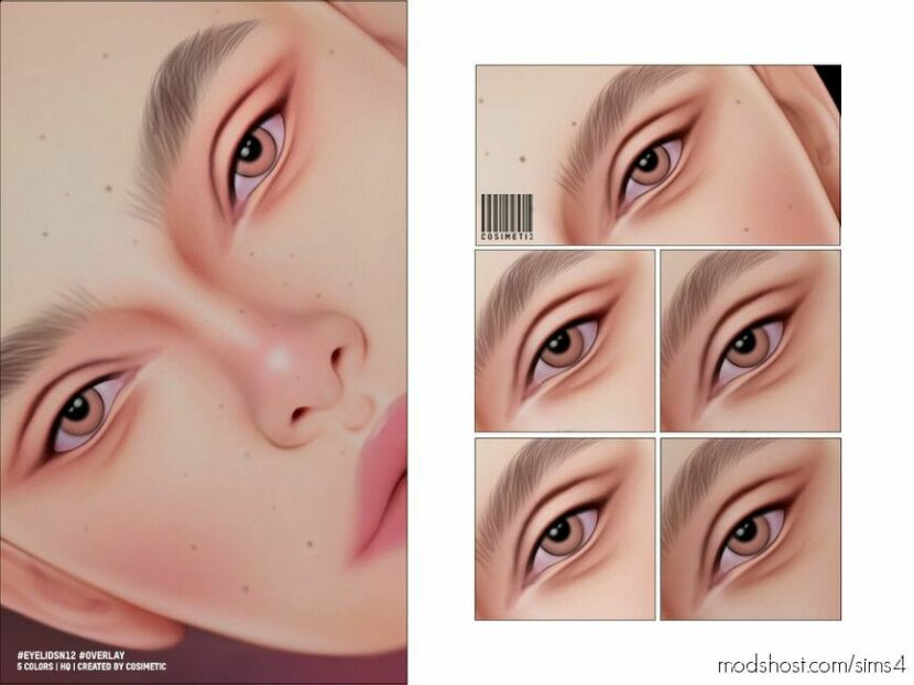 Sims 4 Female Makeup Mod: Eyelids N12 Overlay Version (Featured)