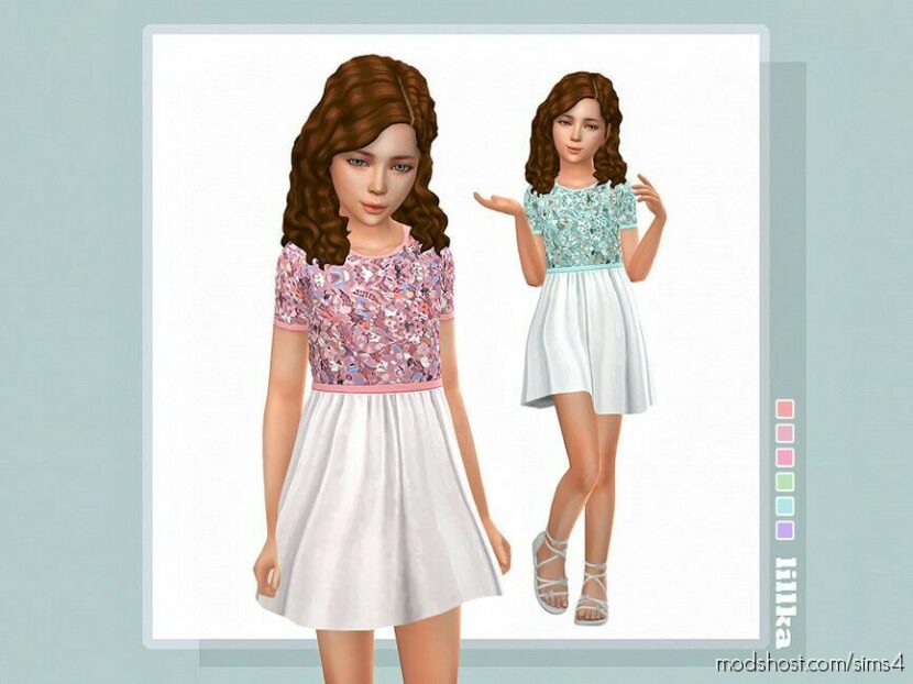 Sims 4 Kid Clothes Mod: Josephine Dress (Featured)