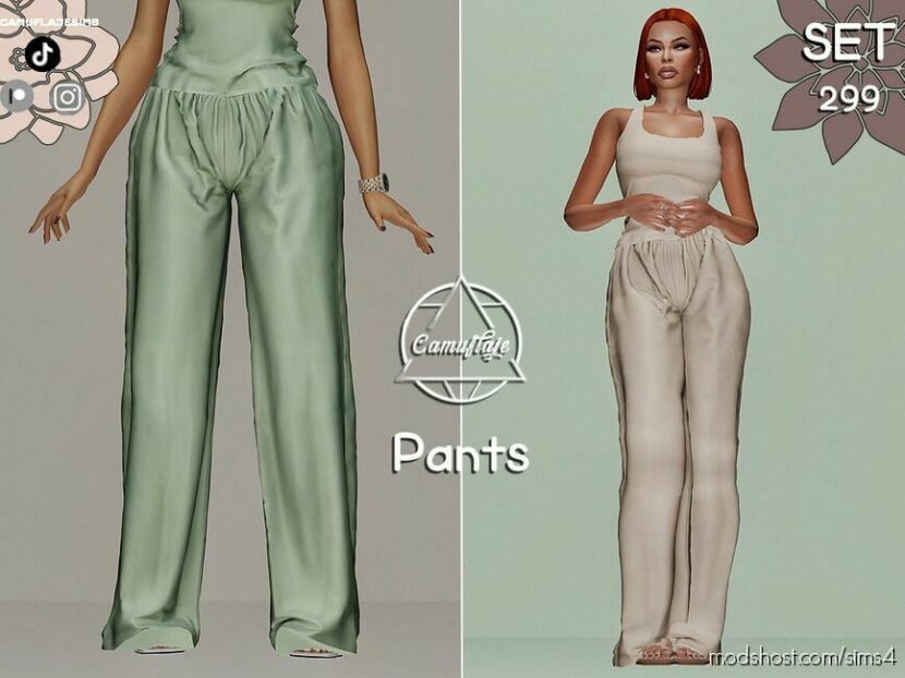 Sims 4 Elder Clothes Mod: SET 299 – Loungewear Pants (Featured)