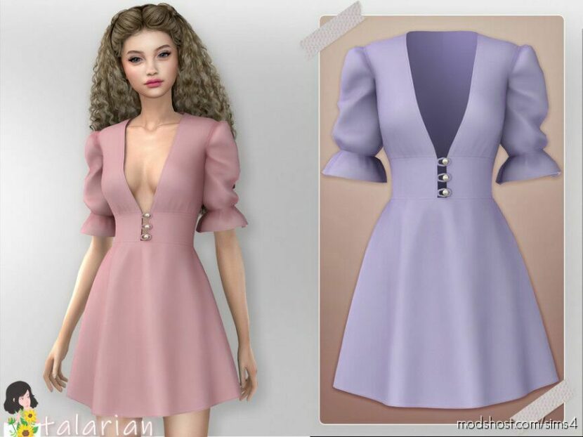 Sims 4 Elder Clothes Mod: Juniper Short Dress (Featured)