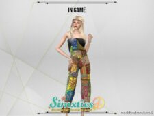 Sims 4 Elder Clothes Mod: Simxties Bonnie Overalls (Image #2)