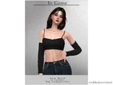 Sims 4 Adult Clothes Mod: Chordoftherings Crop TOP T-434 (Image #2)